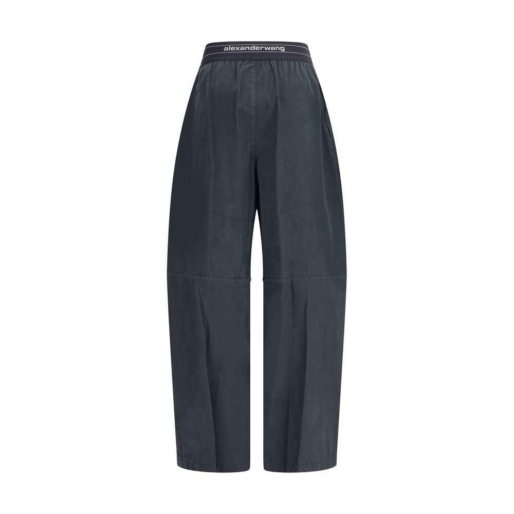 Alexander Wang Trousers with elastic waistband and contrasting jacquard logo