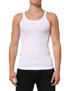 Dolce & Gabbana White Sleeveless Round Neck Tank Top T-shirt