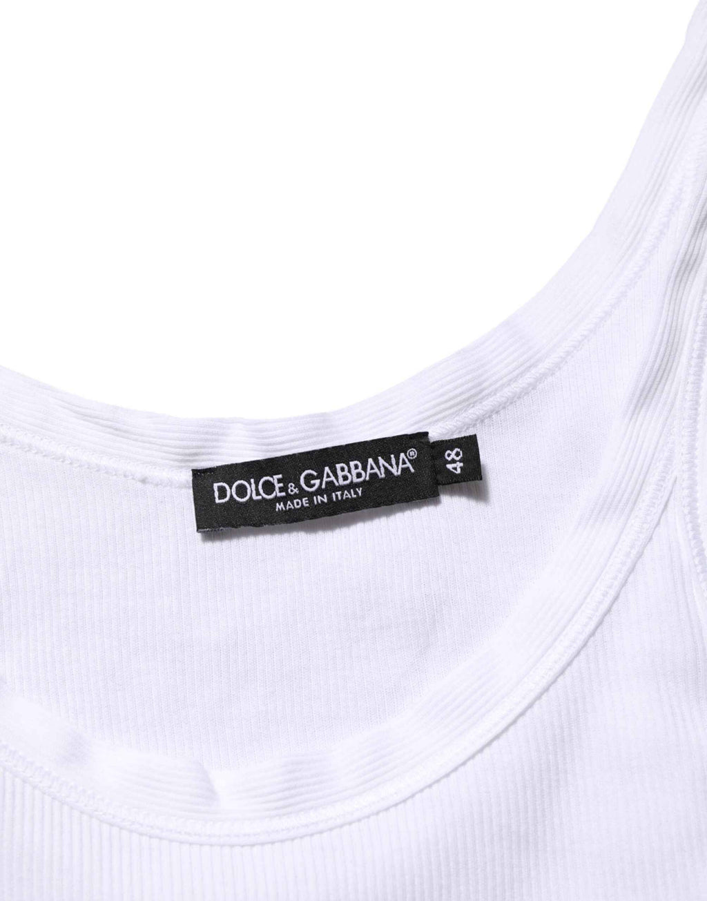 Dolce & Gabbana White Sleeveless Round Neck Tank Top T-shirt