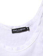 Dolce & Gabbana White Sleeveless Round Neck Tank Top T-shirt