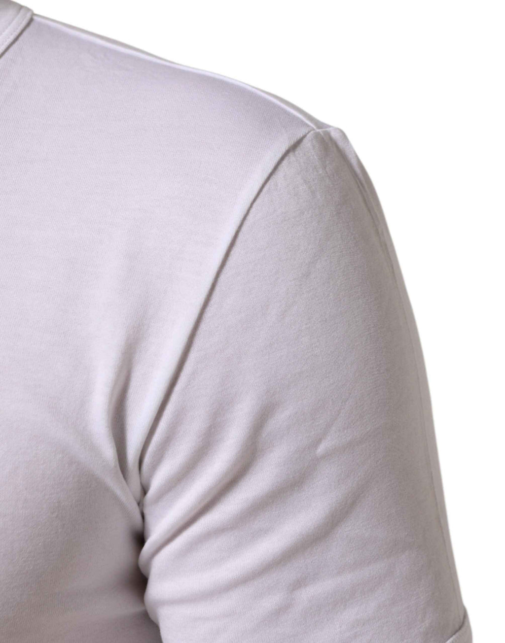 Dolce & Gabbana White Cotton V-Neck Short Sleeves T-shirt