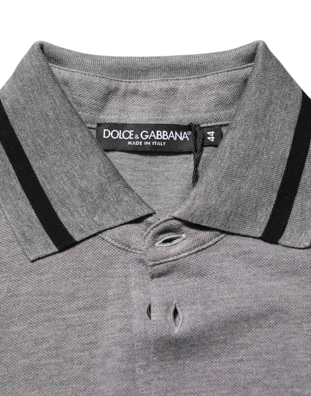 Dolce & Gabbana Gray Logo Embroidery Collared Polo T-shirt