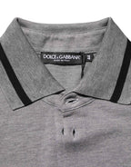 Dolce & Gabbana Gray Logo Embroidery Collared Polo T-shirt