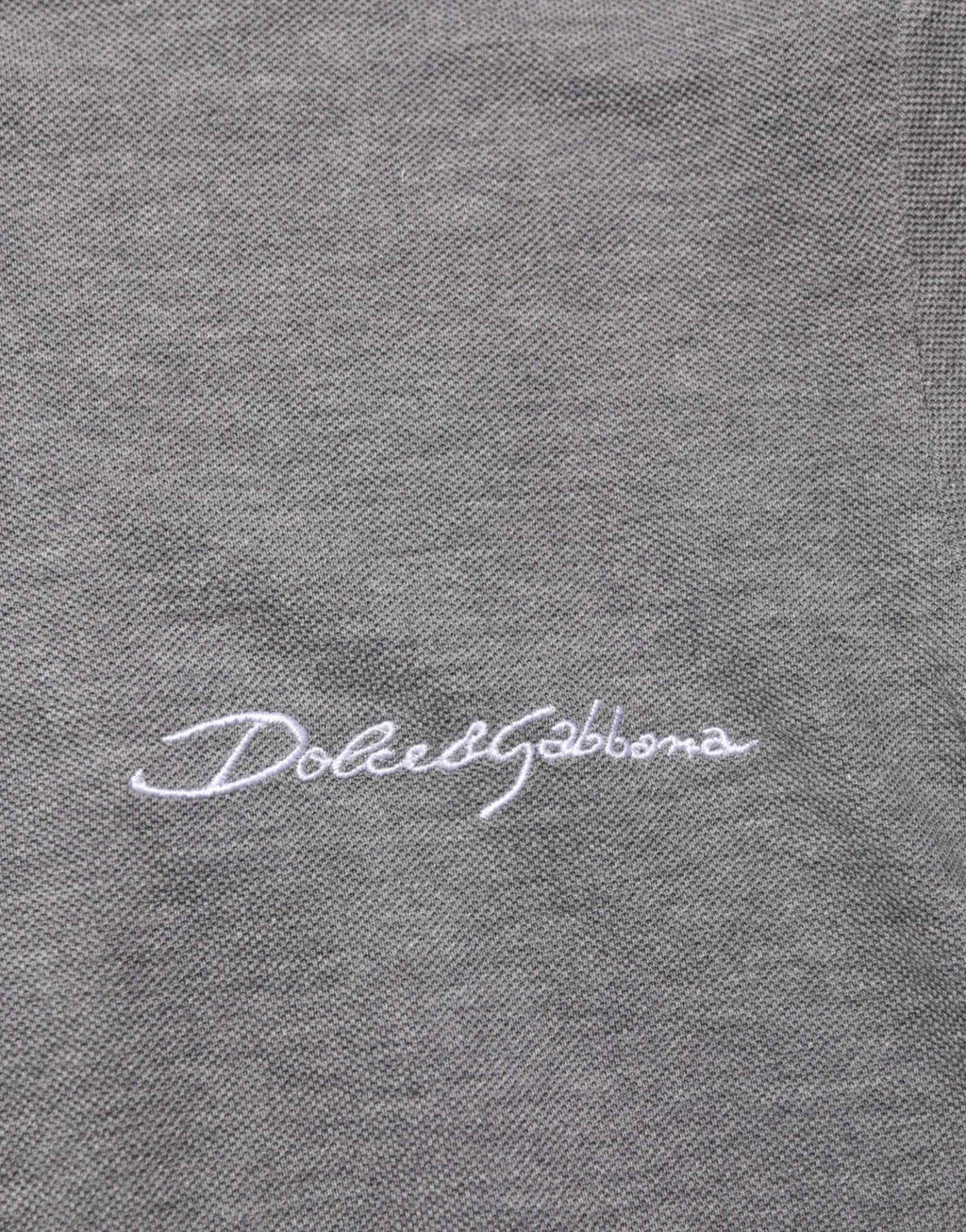 Dolce & Gabbana Gray Logo Embroidery Collared Polo T-shirt