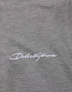 Dolce & Gabbana Gray Logo Embroidery Collared Polo T-shirt