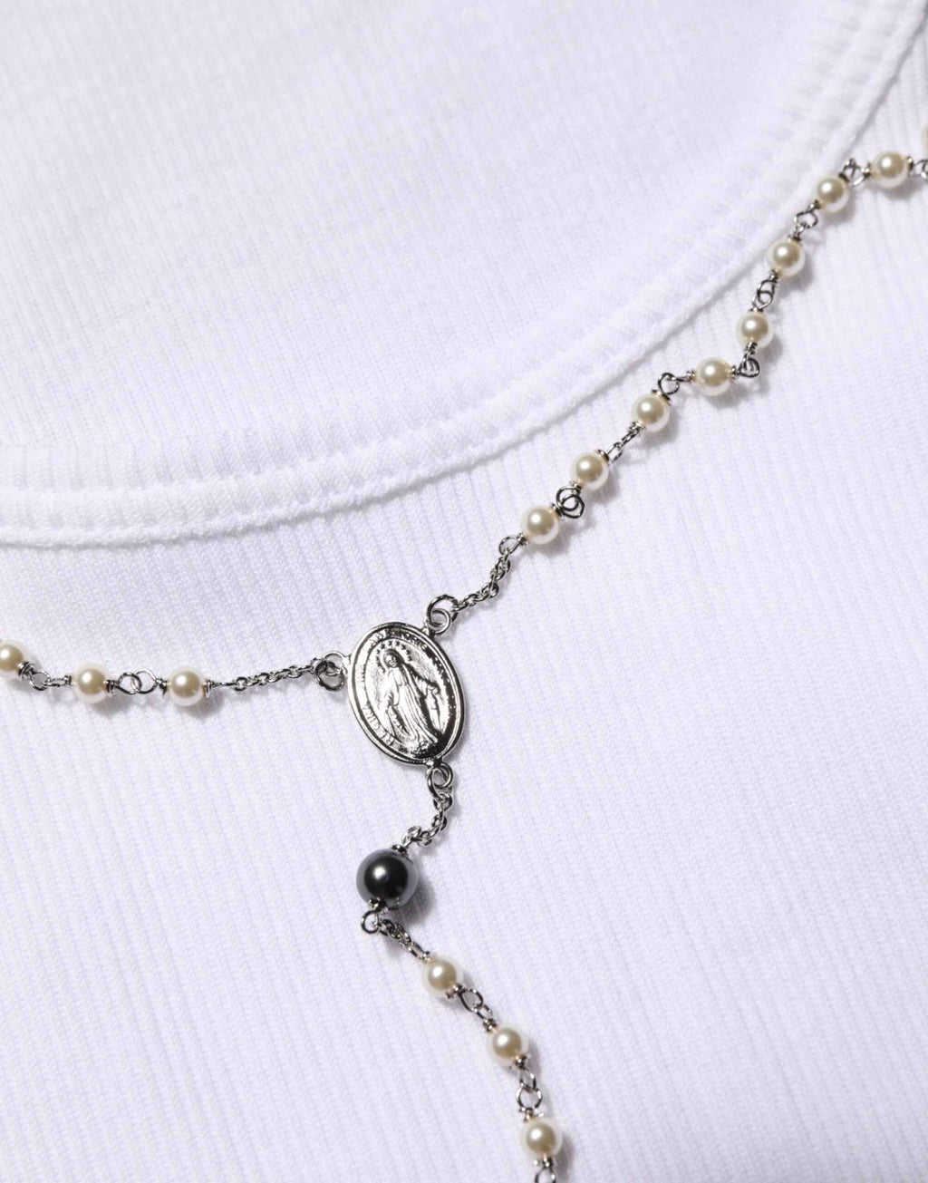 Dolce & Gabbana White Cotton Chain Necklace Tank Top T-shirt