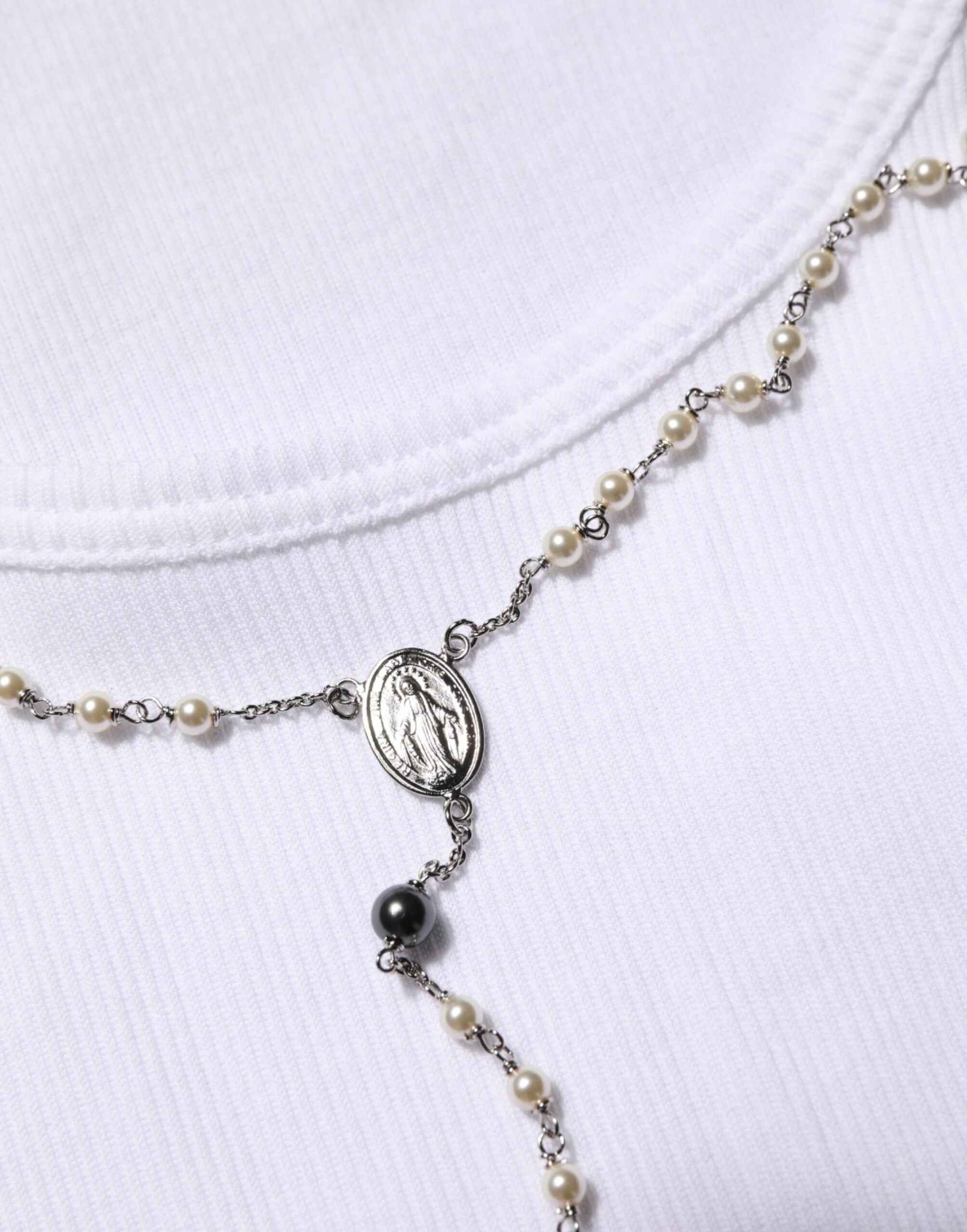 Dolce & Gabbana White Cotton Chain Necklace Tank Top T-shirt