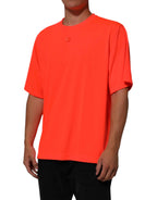 Dolce & Gabbana Neon Orange Polyester Men Crew Neck T-shirt