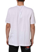 Dolce & Gabbana White Cotton V-Neck Short Sleeves T-shirt
