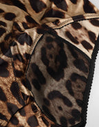 Dolce & Gabbana Multicolor Leopard Silk High Waist Girdle Underwear