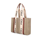 Chloé Beige Linen Tote Bag