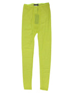 Dolce & Gabbana Neon Green Nylon Logo Lace Leggings Pants Underwear