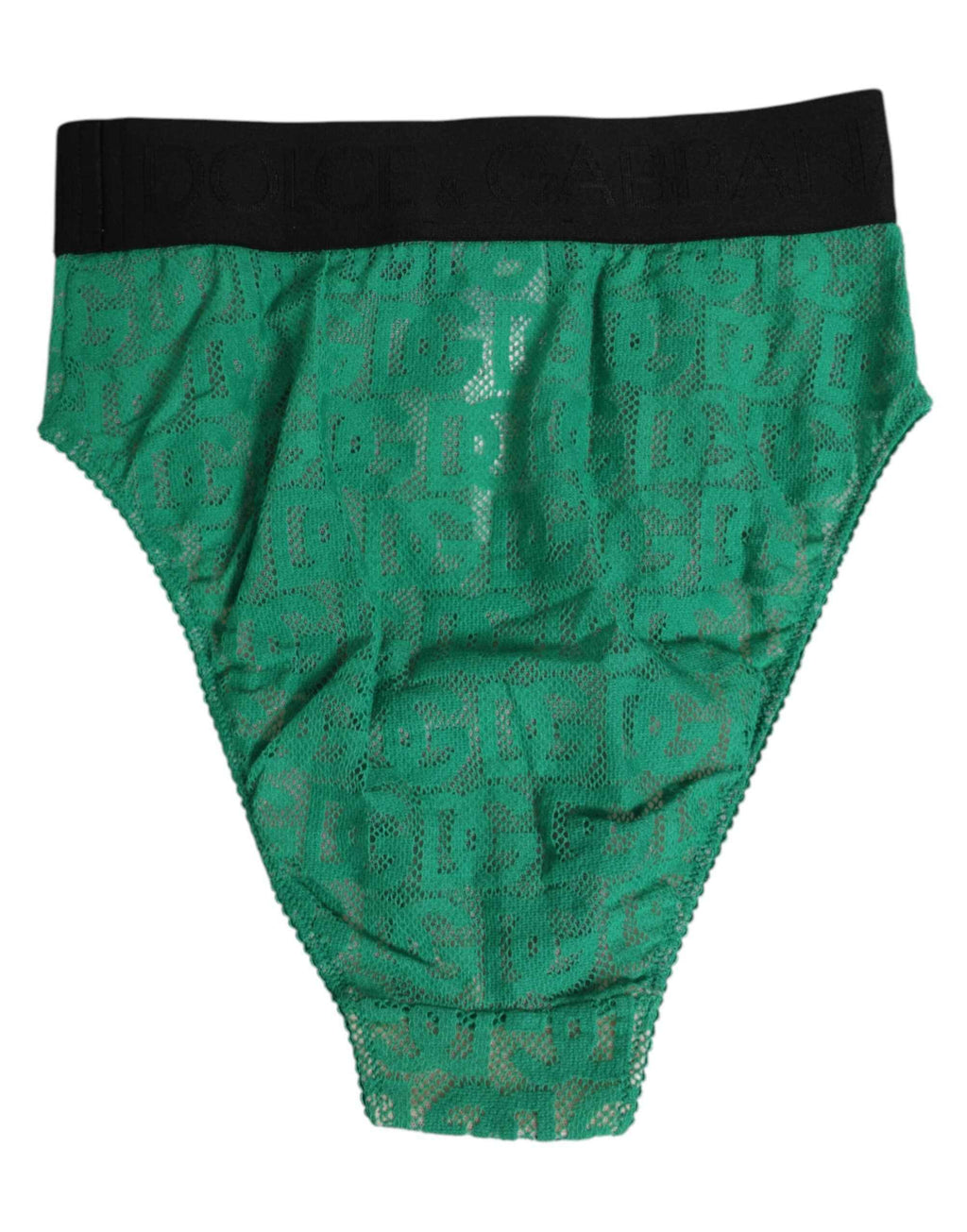 Dolce & Gabbana Green DG Logo Lace High Brief Panty Underwear