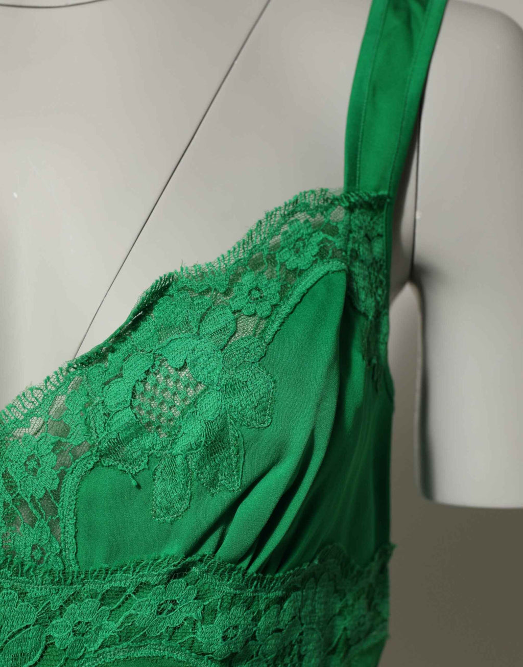 Dolce & Gabbana Green Floral Lace Tank Lingerie Top Underwear