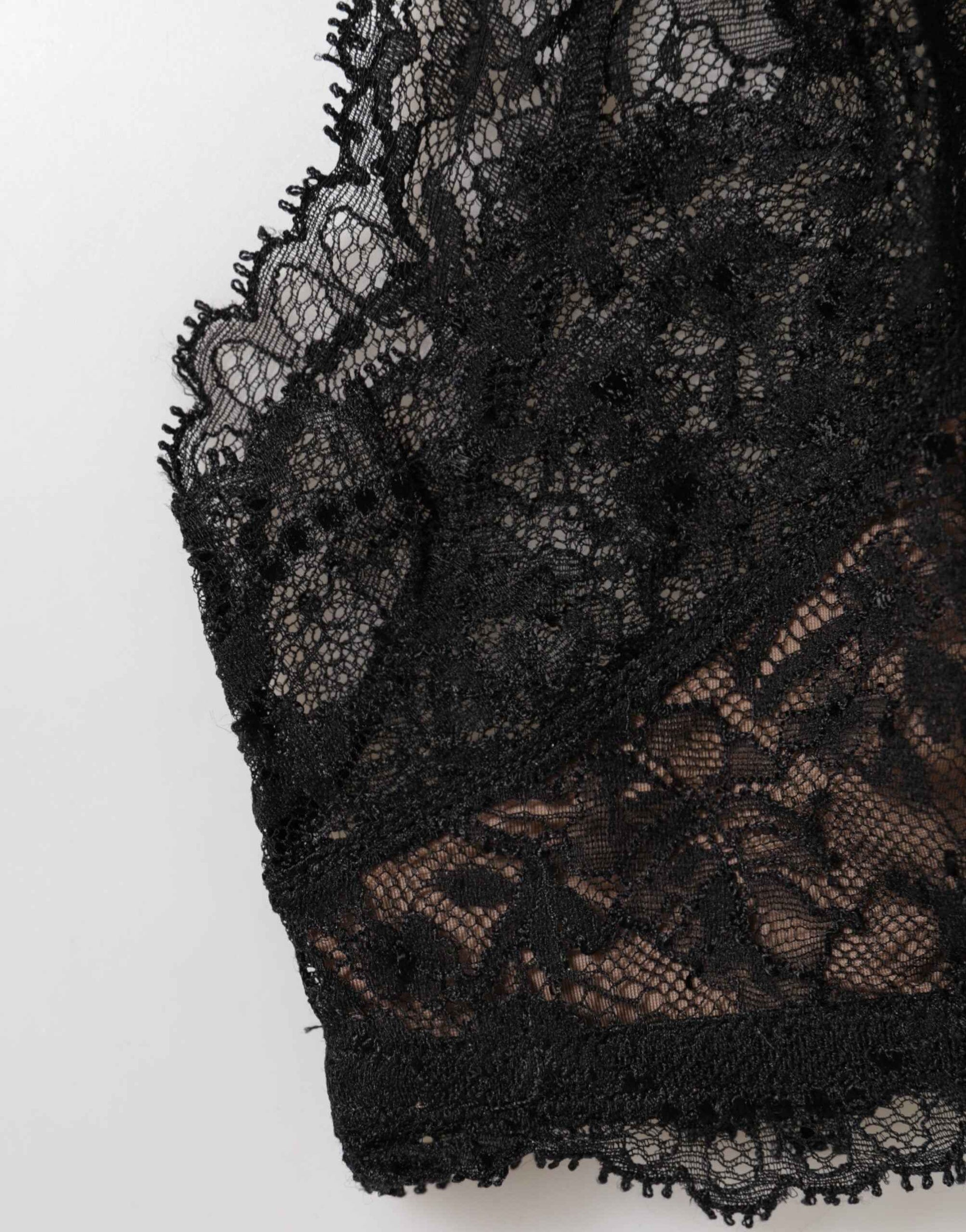 Dolce & Gabbana Black Floral Lace Mesh High Brief Panty  Underwear