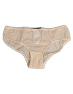 Dolce & Gabbana Beige DG Logo Lace Mid Waist Panty Underwear