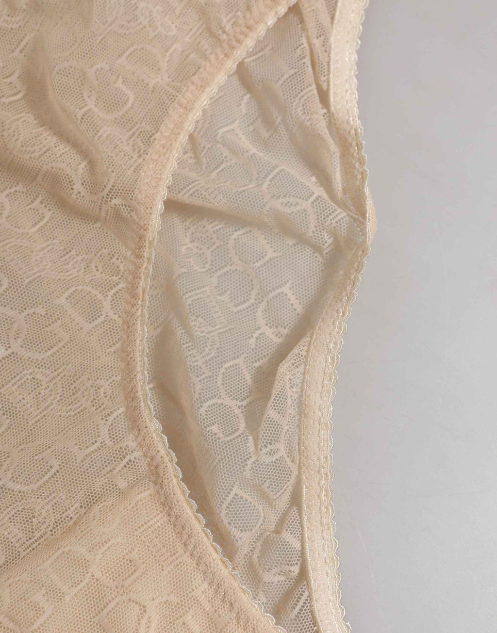 Dolce & Gabbana Beige DG Logo Lace Mid Waist Panty Underwear