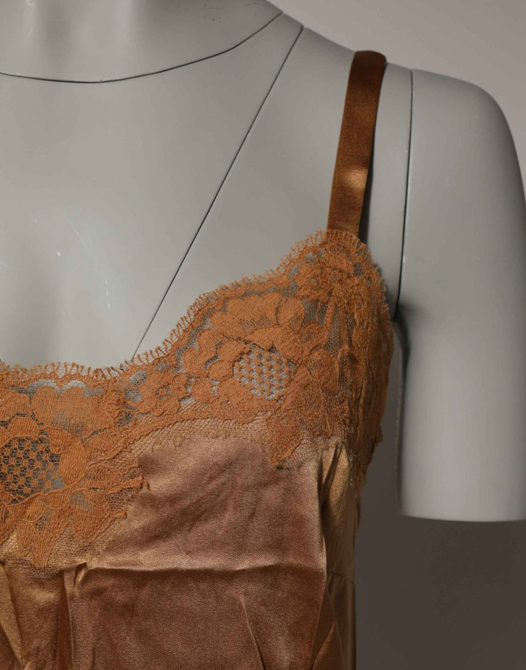 Dolce & Gabbana Brown Floral Lace Tank Lingerie Sleepwear Underwear