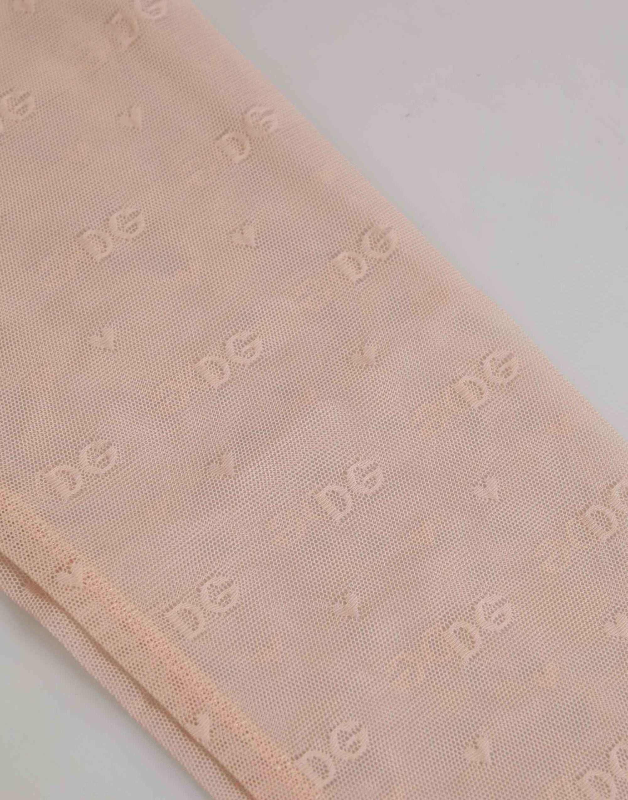 Dolce & Gabbana Beige Nylon Logo Lace Leggings Pants Underwear