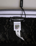 Dolce & Gabbana Black Lace Slip Brief Logo Waistband  Underwear