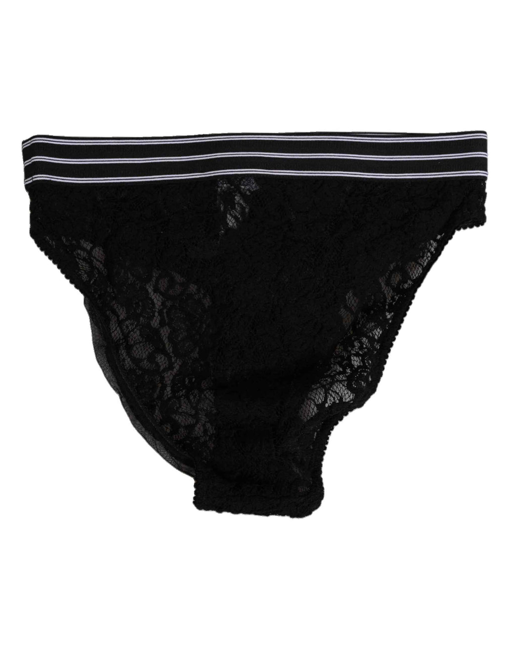 Dolce & Gabbana Black Lace Slip Brief Logo Waistband  Underwear