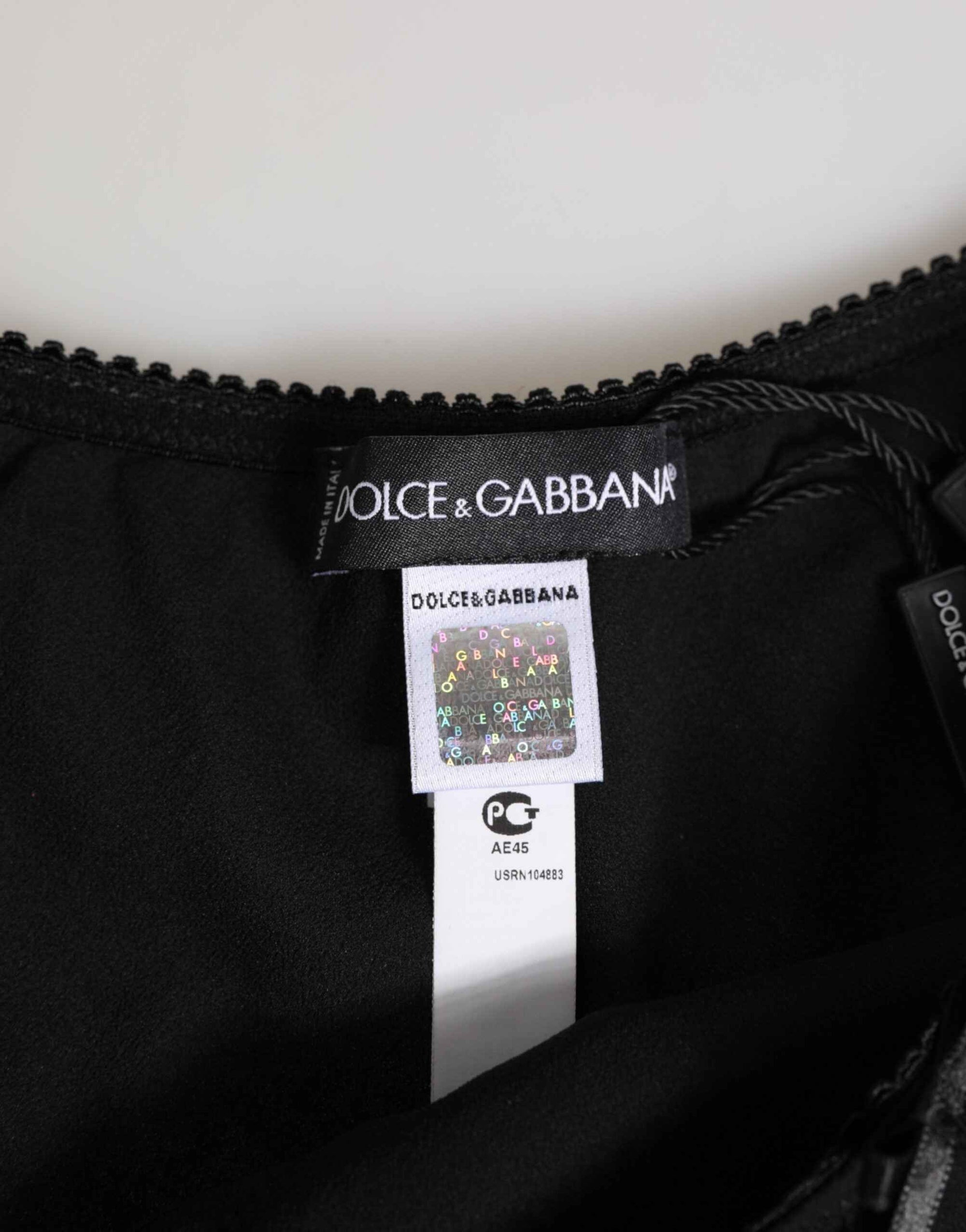 Dolce & Gabbana Black Silk Satin Floral Lace Panty Brief Underwear