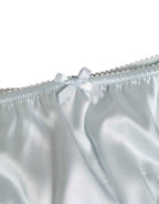 Dolce & Gabbana Gray Silk Satin Floral Lace Panty Brief Underwear