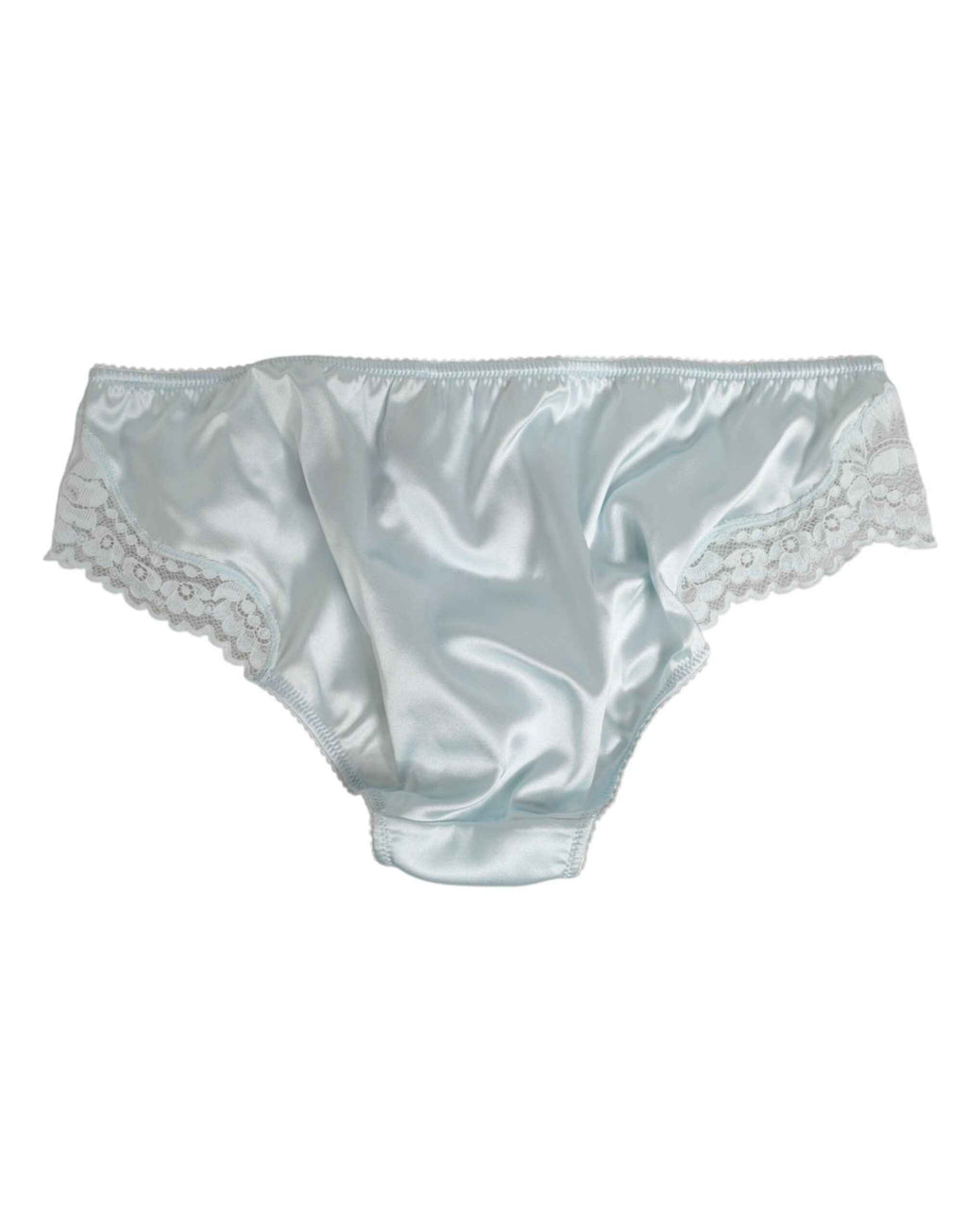 Dolce & Gabbana Gray Silk Satin Floral Lace Panty Brief Underwear