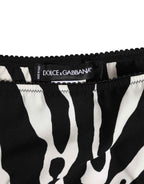Dolce & Gabbana Black White Zebra Print Slip Briefs Underwear