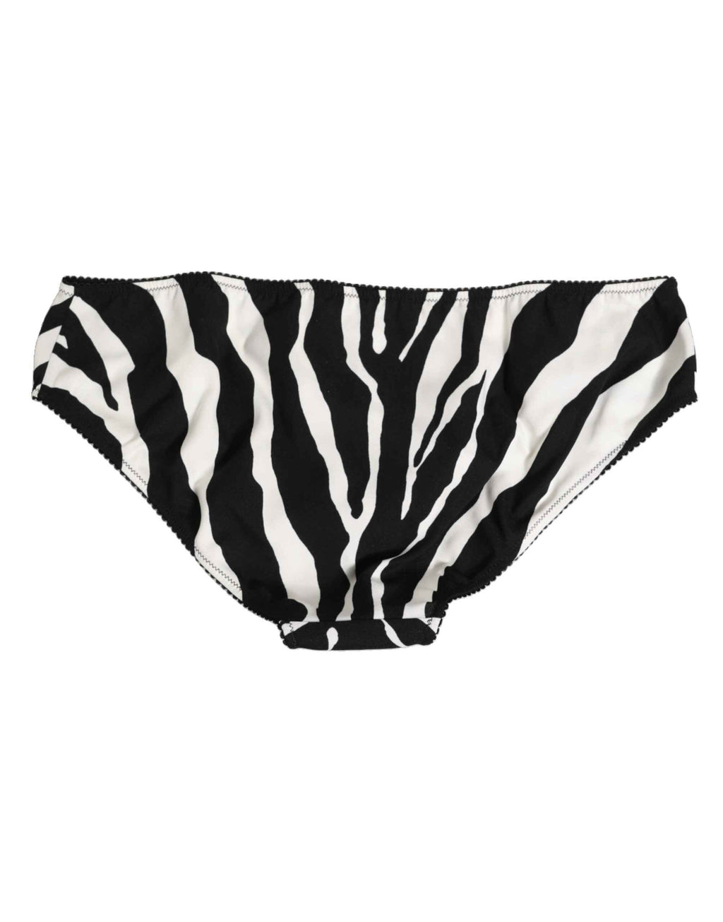 Dolce & Gabbana Black White Zebra Print Slip Briefs Underwear