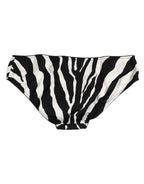 Dolce & Gabbana Black White Zebra Print Slip Briefs Underwear