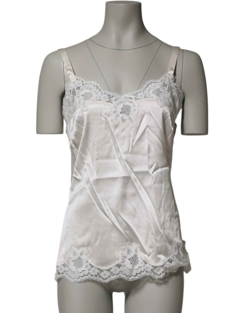 Dolce & Gabbana Off White Floral Lace Tank Lingerie Top Underwear