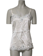 Dolce & Gabbana Off White Floral Lace Tank Lingerie Top Underwear