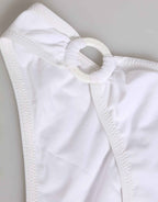 Dolce & Gabbana White Logo Swimsuit 2 Piece Top Bottom Swimwear