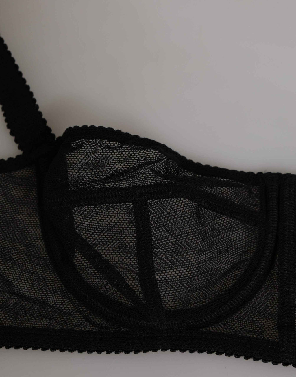 Dolce & Gabbana Black Floral Underwired Balconette Bra Underwear