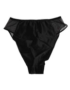 Dolce & Gabbana Black Silk Stretch High Waist Panty Underwear