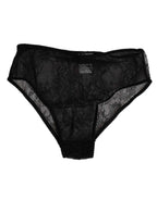 Dolce & Gabbana Black Nylon Stretch High Waist Panty Underwear