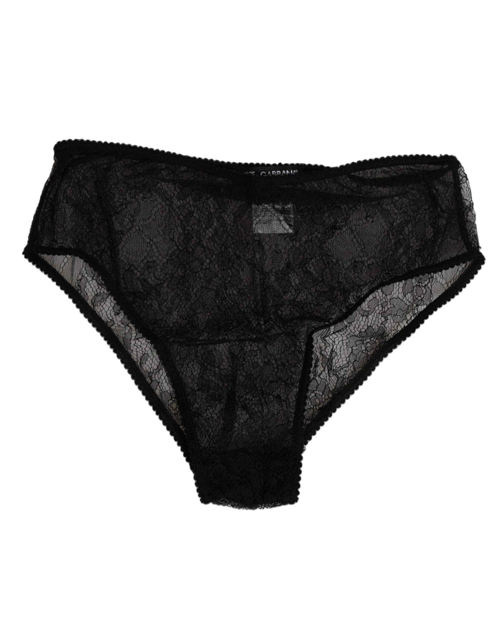Dolce & Gabbana Black Nylon Stretch High Waist Panty Underwear