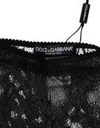 Dolce & Gabbana Black Nylon Stretch High Waist Panty Underwear
