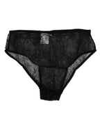 Dolce & Gabbana Black Nylon Stretch High Waist Panty Underwear
