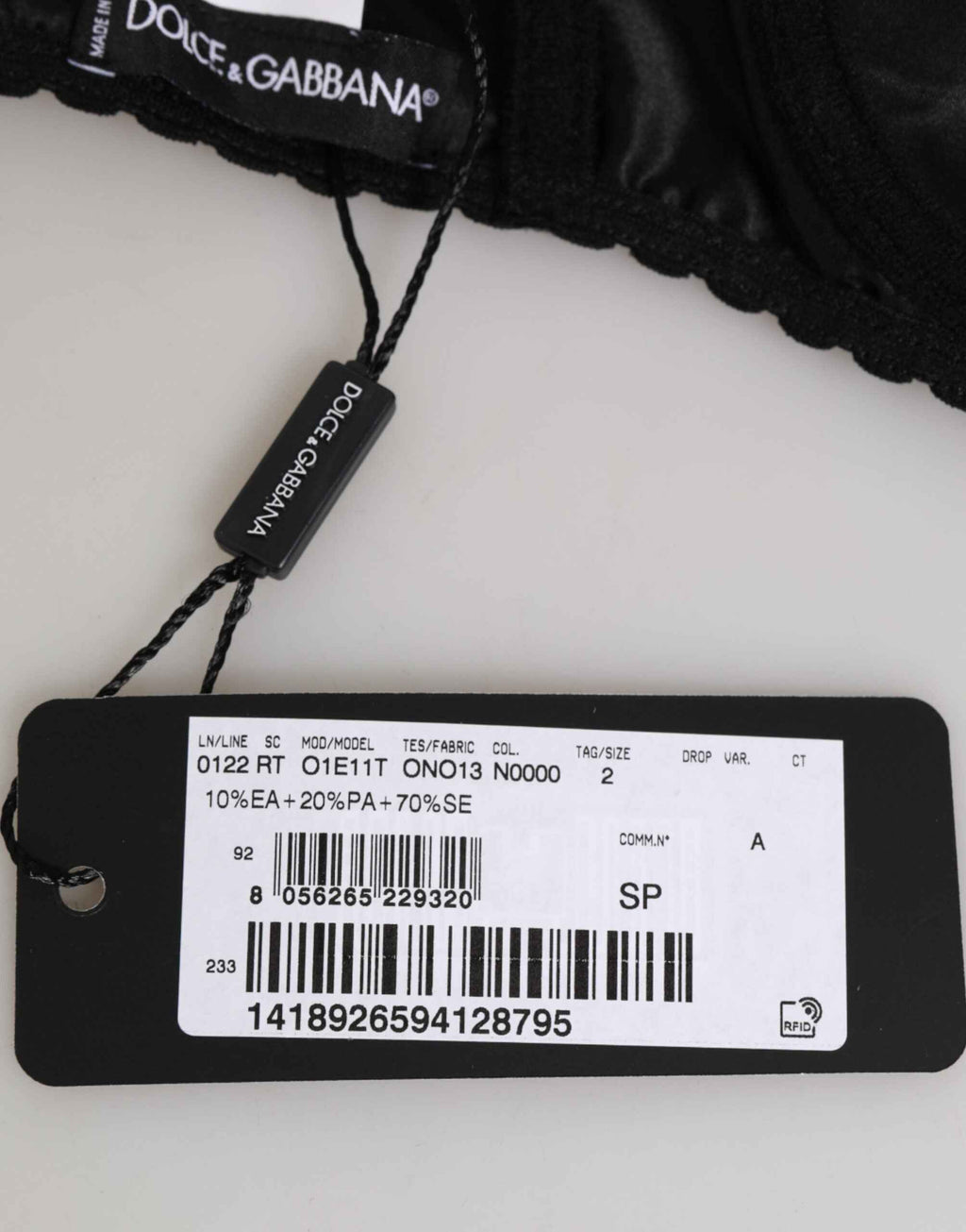 Dolce & Gabbana Black Silk Underwired Balconette Bra Underwear