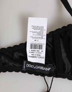 Dolce & Gabbana Black Silk Underwired Balconette Bra Underwear