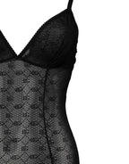 Dolce & Gabbana Black Nylon Stretch Bodysuit Lingerie Underwear