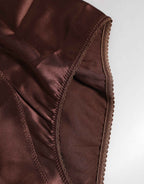 Dolce & Gabbana Brown Silk Stretch High Waist Girdle Underwear