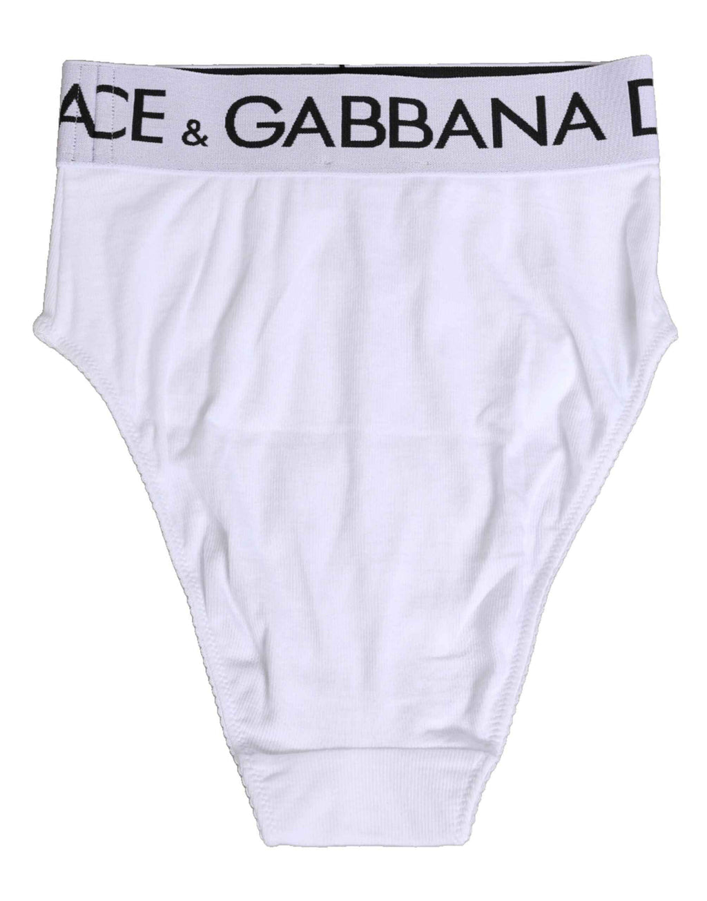 Dolce & Gabbana White Cotton Stretch High Waist Panty Underwear