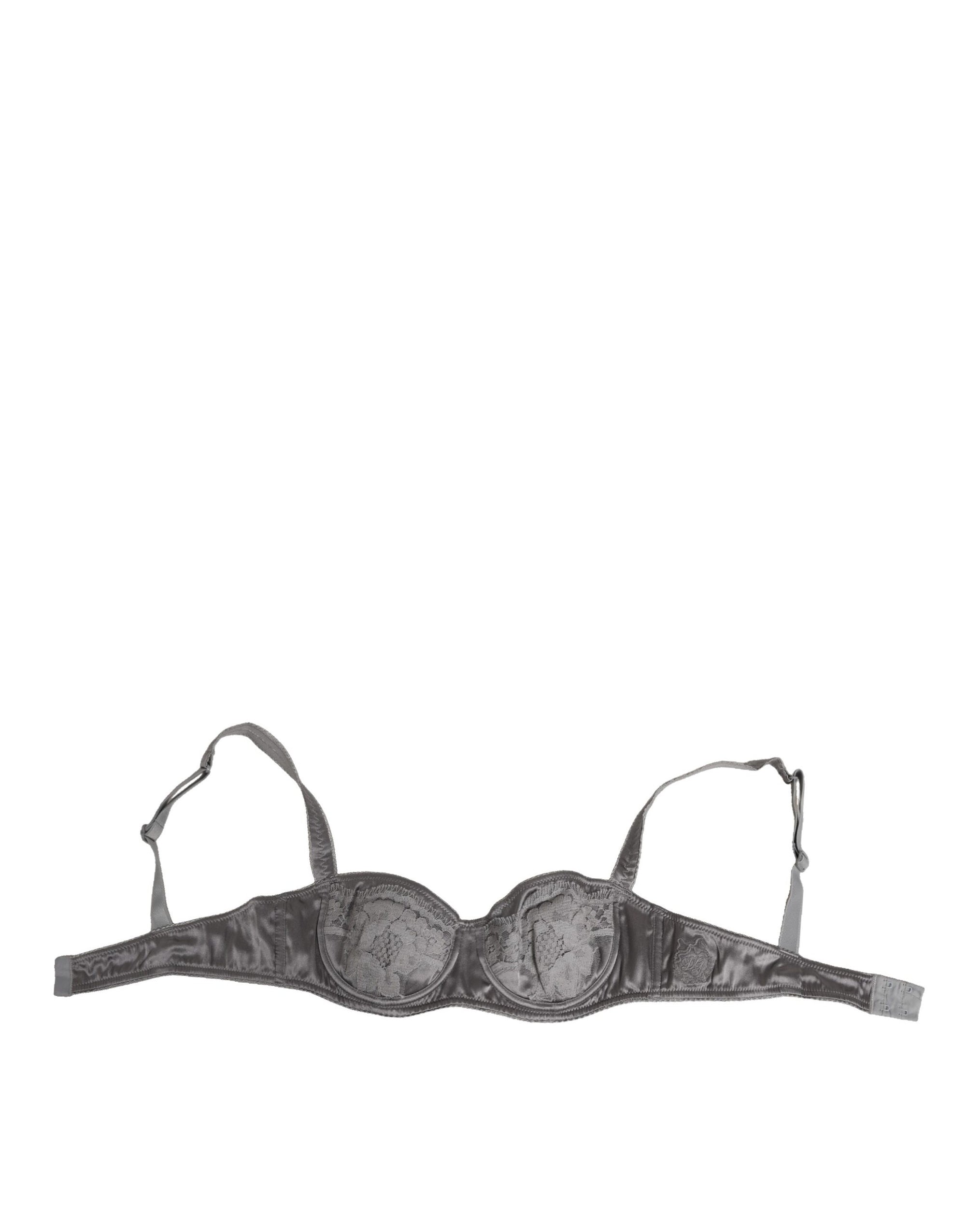 Dolce & Gabbana Gray Silk Underwired Balconette Bra Underwear