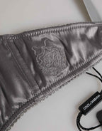 Dolce & Gabbana Gray Silk Underwired Balconette Bra Underwear