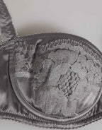 Dolce & Gabbana Gray Silk Underwired Balconette Bra Underwear