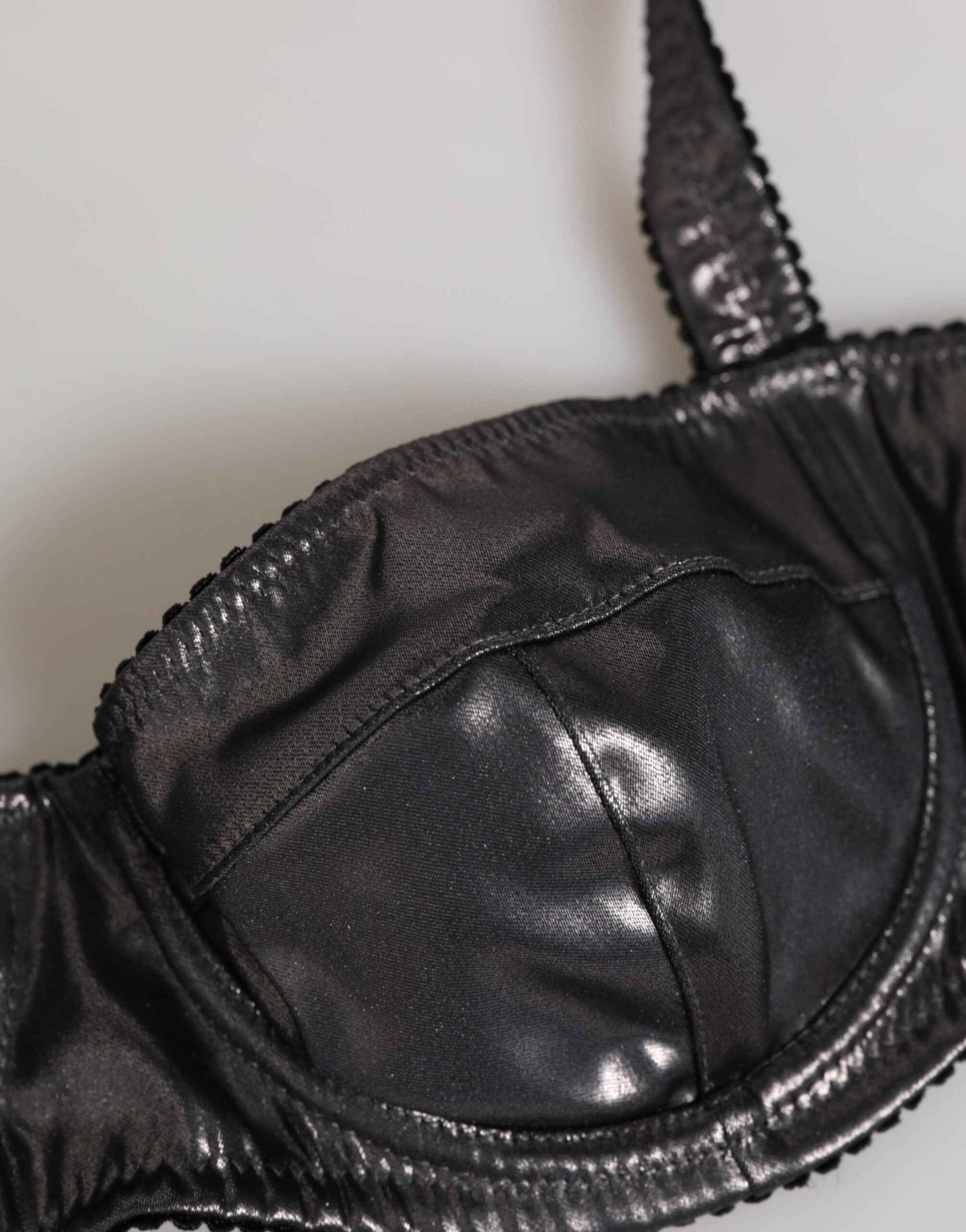 Dolce & Gabbana Black Acetate Stretch Balconette Bra Underwear