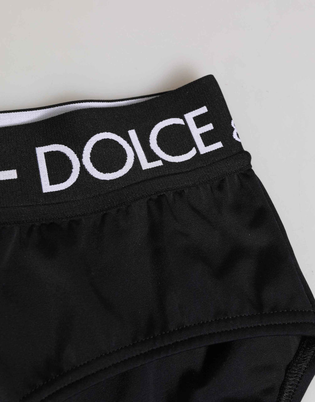 Dolce & Gabbana Black Nylon Logo Waistband Shorts Underwear